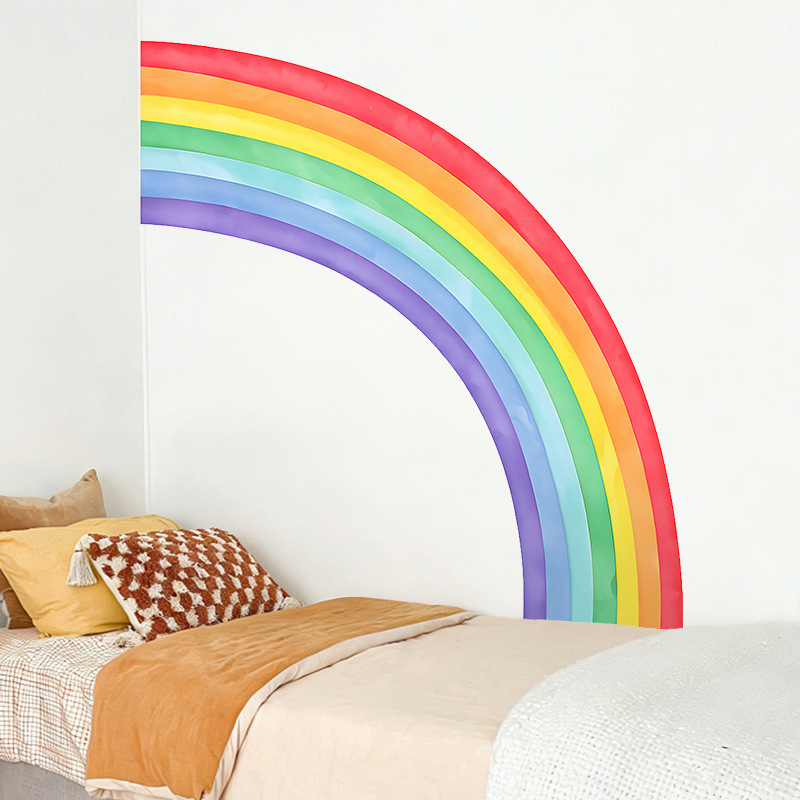Large Rainbow Wall Stickers Se - Pvc Panel Background recension och pris